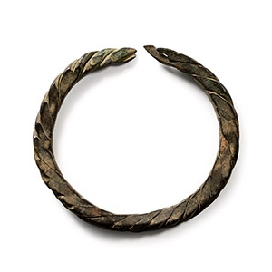 Viking Age Bronze Twisted Bracelet with Flattened Terminals