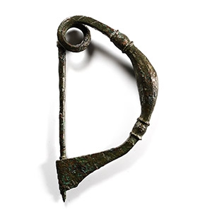Large Greek Bronze Bow Brooch