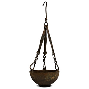 Roman Bronze Hanging Cooking Vessel with Chain