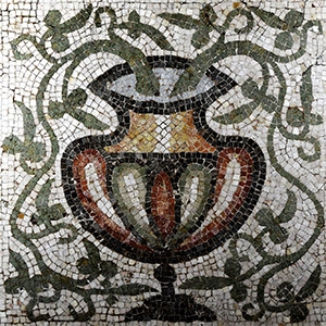 Roman Mosaic with Kantharos and Vines