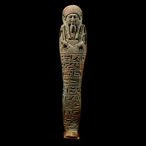 Egyptian Blue Glazed Hieroglyphic Shabti for Ta-Amun