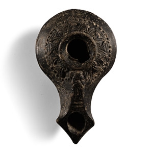 Greek Terracotta Oil Lamp with Silenus