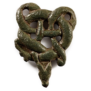 Anglo-Scandinavian Viking Bronze Interlaced Beast Mount