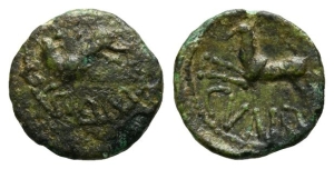 Celtic Britannia. Trinovantes and Catuvellauni, Cunobelin AE Half Unit.
