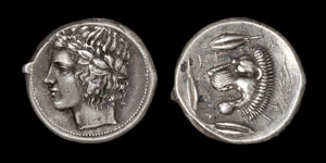 Greek Leontini - Sicily - Apollo Tetradrachm