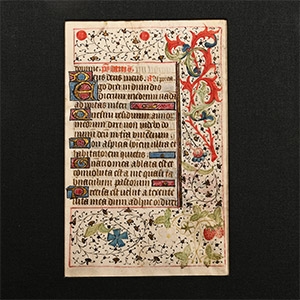 Medieval Bifacial Illuminated Book of Hours Vellum Manuscript Page