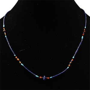 Bactrian Style Turquoise and Lapis Bead Necklace String