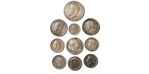 Group of Ten [10] Great Britain Milled AR Coins.