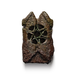 Medieval Bronze Openwork Knife Pommel