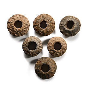 Medieval Decorated Lead Spindle Whorl Group