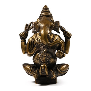 Indian Sacred Copper-Alloy Seated Ganesha