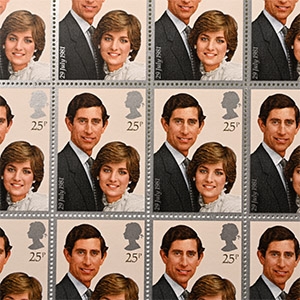 Diana and Charles Full Sheet of 25 Pence Stamps.