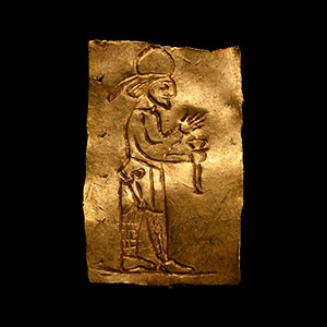 Parthian Gold Plaque with Engraved Figure