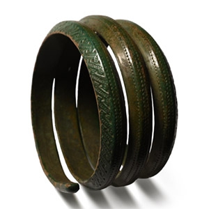 Viking Bronze Decorated Arm Bangle