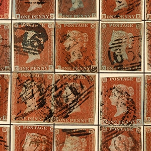 Queen Victoria Imperforated Penny Red Stamp Part Reconstructed Sheet AA - TL.