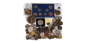 Group of Seventy-Seven [77] World Coins and Exonumia.