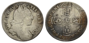 Great Britain. Stuart (Orange), William III AR Sixpence.