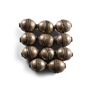 Western Asiatic Silver-Coloured Metal Bead Group