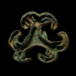 West Central Asian Bronze Stamp Seal Matrix with Triskele