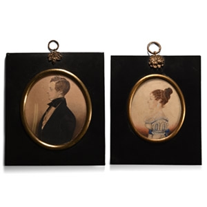 English Miniature Portrait Pair