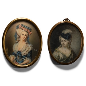 Continental Miniature Portrait Pair
