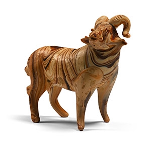 Carved Stone Goat Figure