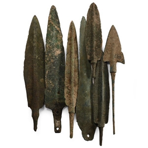 Large Western Asiatic Bronze Arrowhead and Dagger Collection