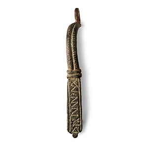 Roman Inscribed Bronze Bow Brooch