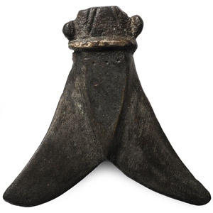 Large Roman Bronze Cicada Brooch with Silver Collar