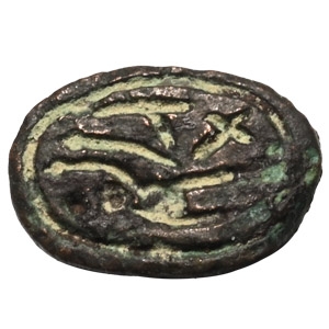 Phoenician Inscribed Bronze Scaraboid Seal