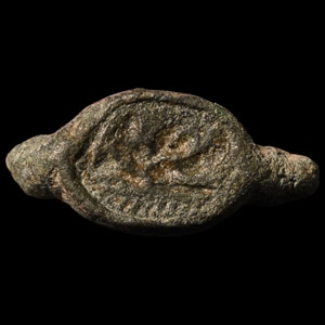 Phoenician Inscribed Bronze Scaraboid Seal