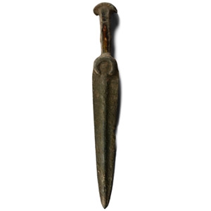 Marlik Type Bronze Dagger with Integral Hilt