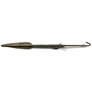 Large Luristan Bronze Collared Spearhead