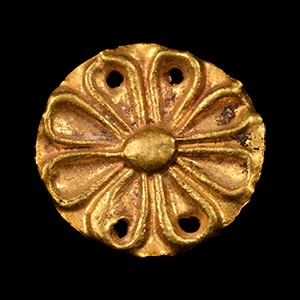 Cypriot Type Gold Repoussé Flower Mount