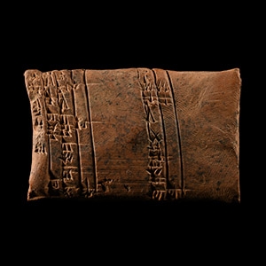 Old Babylonian Administrative Terracotta Tablet Noting a Fall from the City Wall of Isin