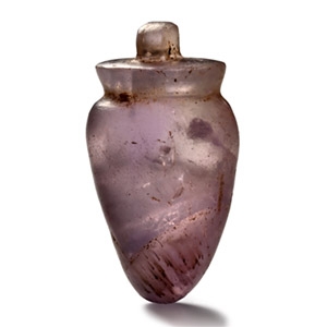 Large Egyptian Amethyst Heart Amulet