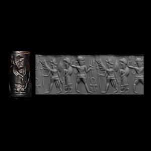 Mesopotamian Haematite Cylinder Seal with Figures