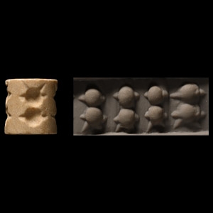 Sumerian White Stone Cylinder Seal