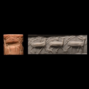 Sumerian Pink Stone Cylinder Seal