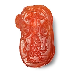 Phoenician Carnelian Scaraboid with Lion