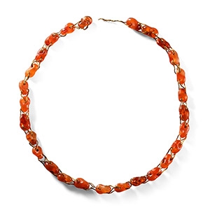 Greek Gold and Carnelian Necklace