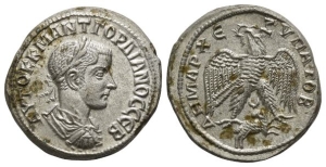 Gordian III BI Tetradrachm of Antioch, Seleucis and Pieria.