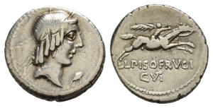 L. Calpurnius Piso Frugi AR Denarius.