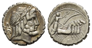 Q. Antonius Balbus AR Serrate Denarius.