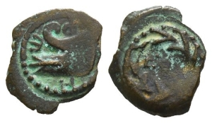 Judaea. Herodians, Herod II Archelaus AE Half Prutah.