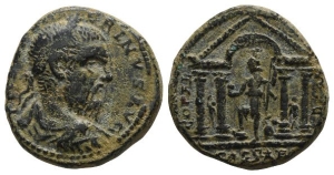 Macrinus AE 26mm of Caesarea Maritima, Judaea.