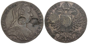Reproduction of Mozambique Countermarked AR Thaler of Maria Theresia.