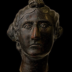 Life-Size Roman Bronze Head of an Empress