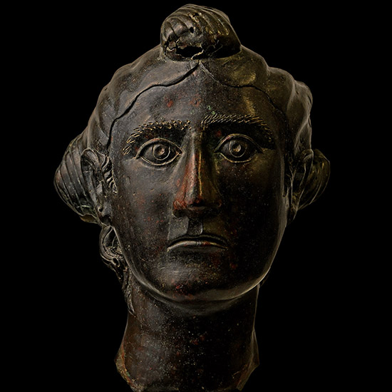 Life-Size Roman Bronze Head of an Empress