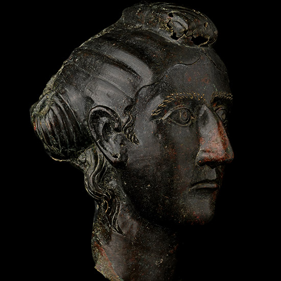 Life-Size Roman Bronze Head of an Empress